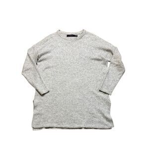 Moda international Gray Knit Crewneck Long Tunic sweater Small